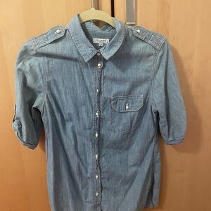 Equipment FemmeLight Blue Linen Shirt M